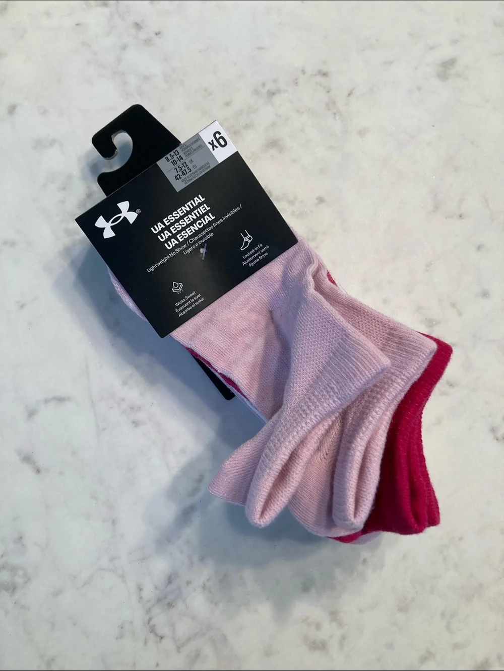 Under Armour Women's Pink & Magenta No-Show Athletic Socks - 6 Pack